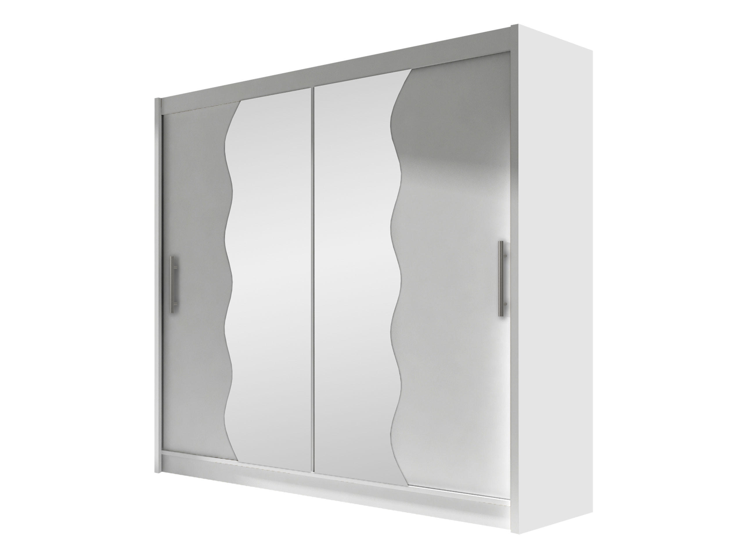KLEIDERSCHRANK London X - Silberfarben/Weiß, Holzwerkstoff/Kunststoff (180/215/58cm) - MIRJAN24