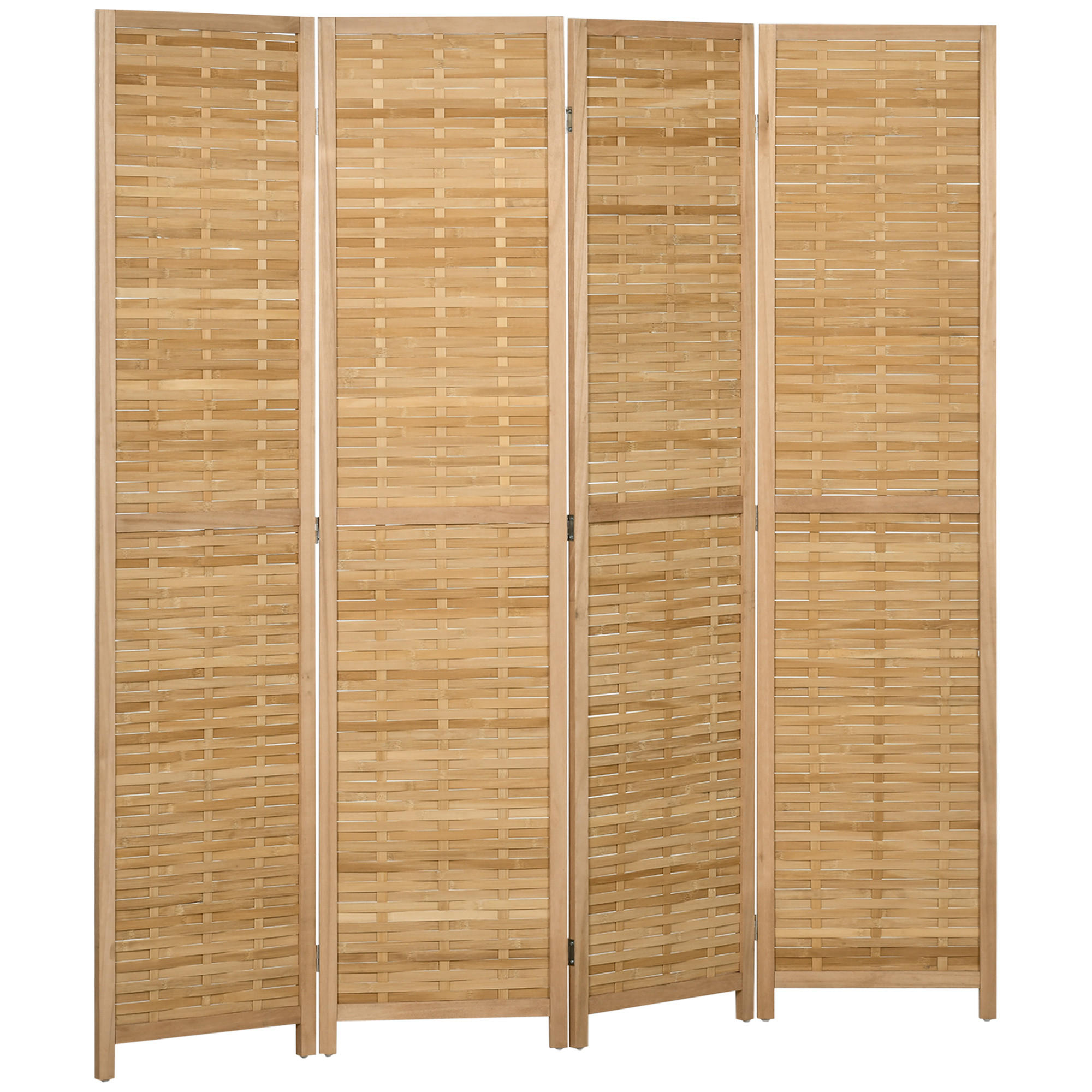 PARAVENT 4-teilig, 160 x 170 cm, Natur - Naturfarben, Naturmaterialien (160/170/1.8cm) - HOMCOM
