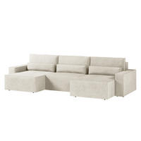 WOHNLANDSCHAFT DENVER U mini - Weiß - Weiß, Holzwerkstoff (350/92/162cm) - Möblo
