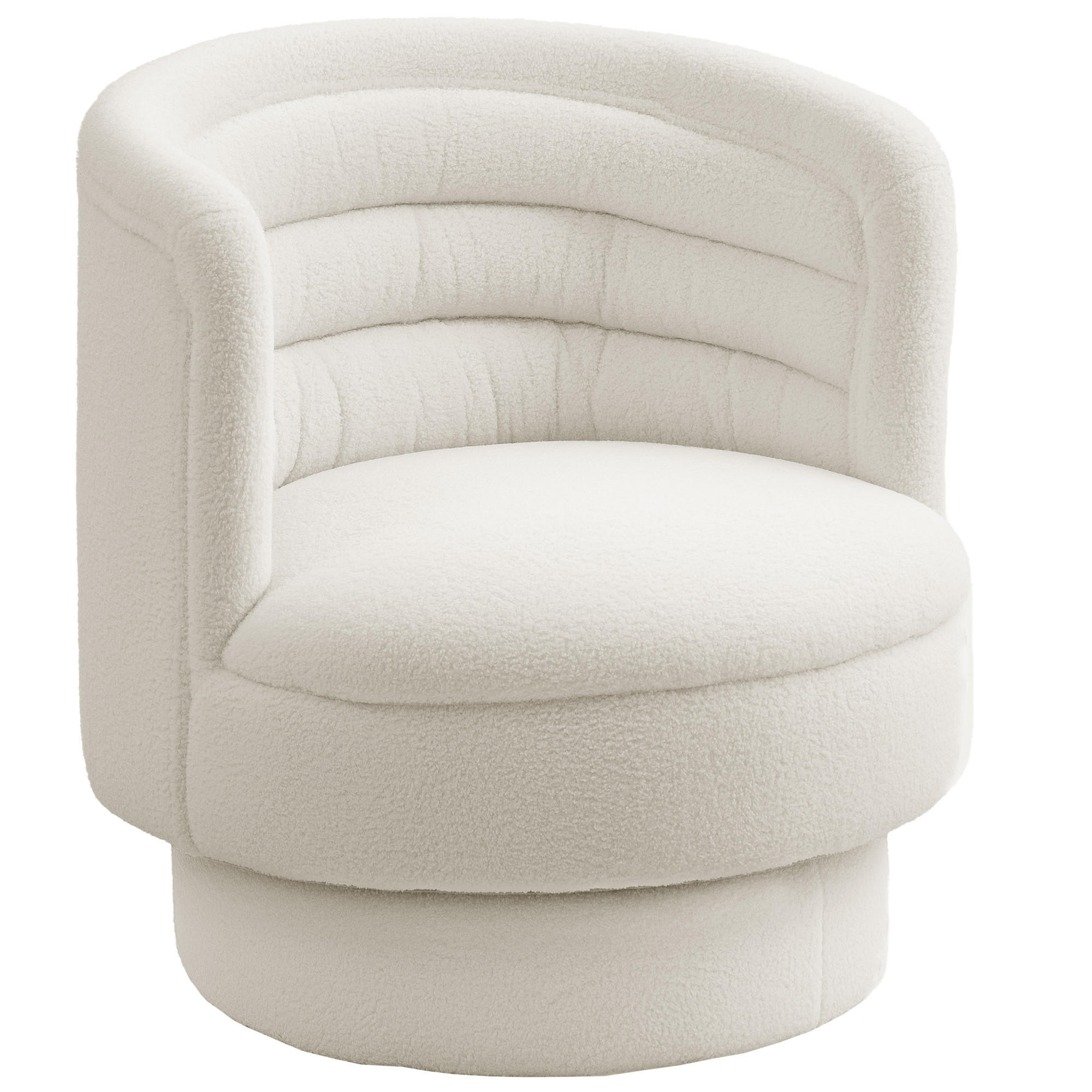 POLSTERSSESSEL DE-06832 drehbar mit Kautschukholzrahmen Cremeweiß - Creme, Textil/Metall (74/74/74cm) - ComfortXL