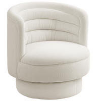 POLSTERSSESSEL DE-06832 drehbar mit Kautschukholzrahmen Cremeweiß - Creme, Textil/Metall (74/74/74cm) - ComfortXL