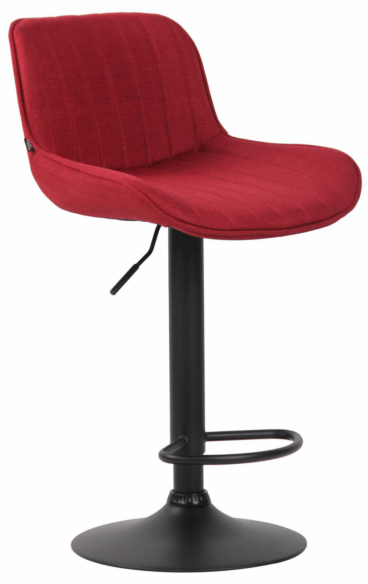 BARHOCKER 2er Set Lentos Stoff schwarz rot - Rot/Schwarz, Textil/Metall (50/108/50cm) - TPFLiving