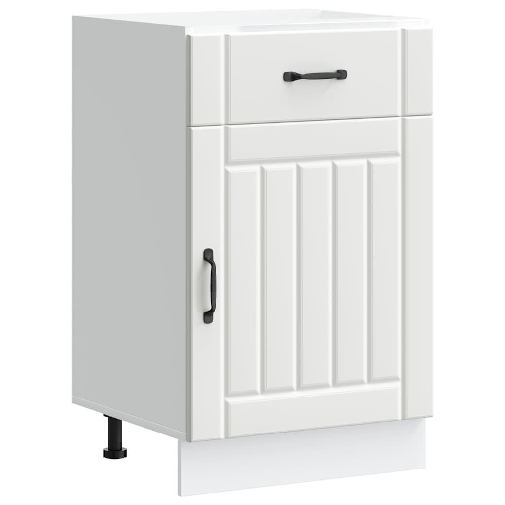 KÜCHENUNTERSCHRANK Lucca mit Tür, Schublade 50/46/81,5 cm aus Holzwerkstoff Weiß - Weiß, Holz (50/81.5/46cm) - vidaXL