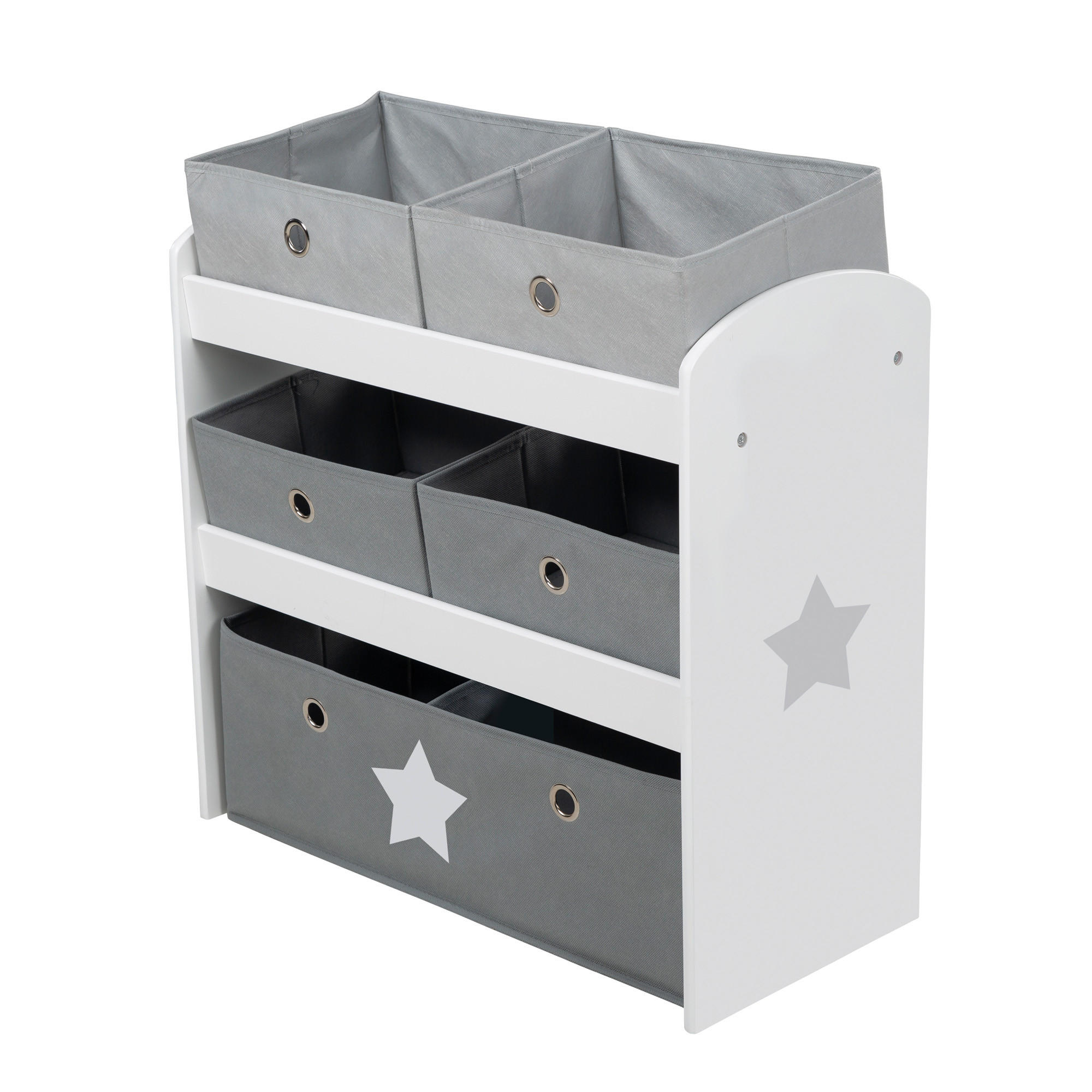 SPIELREGAL Stars - Grau, Holzwerkstoff (63.5/67/29.5cm) - Roba
