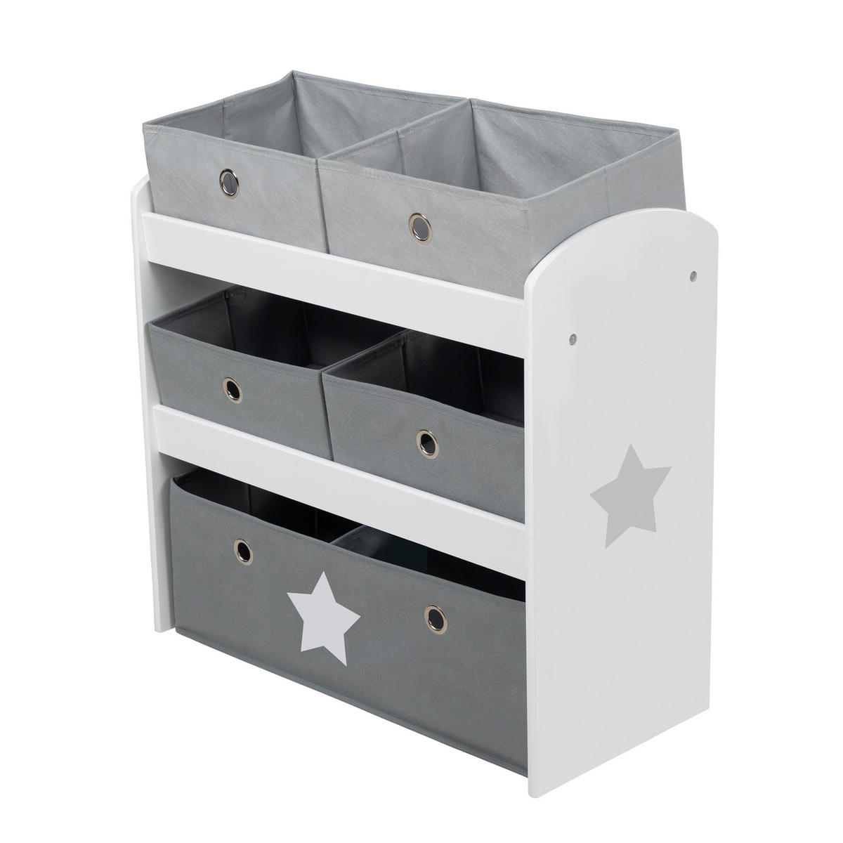 SPIELREGAL Stars - Grau, Holzwerkstoff (63.5/67/29.5cm) - Roba