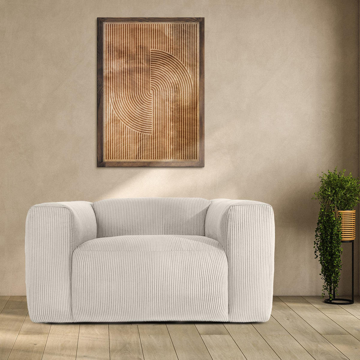 SESSEL BUFFO - Creme, Holzwerkstoff (130/73/96cm) - KONSIMO®