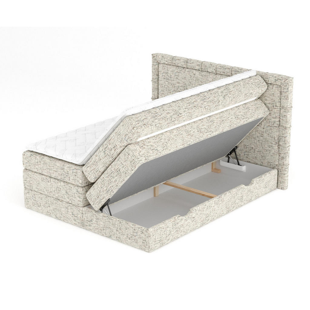 Thumbnail - Maison de Reve Boxspringbett, Beige, Textil, Buche, Kiefer, H3, Höhe ca. 37 cm, 180x200 cm, Reach, FSC 100%, Made in EU,...