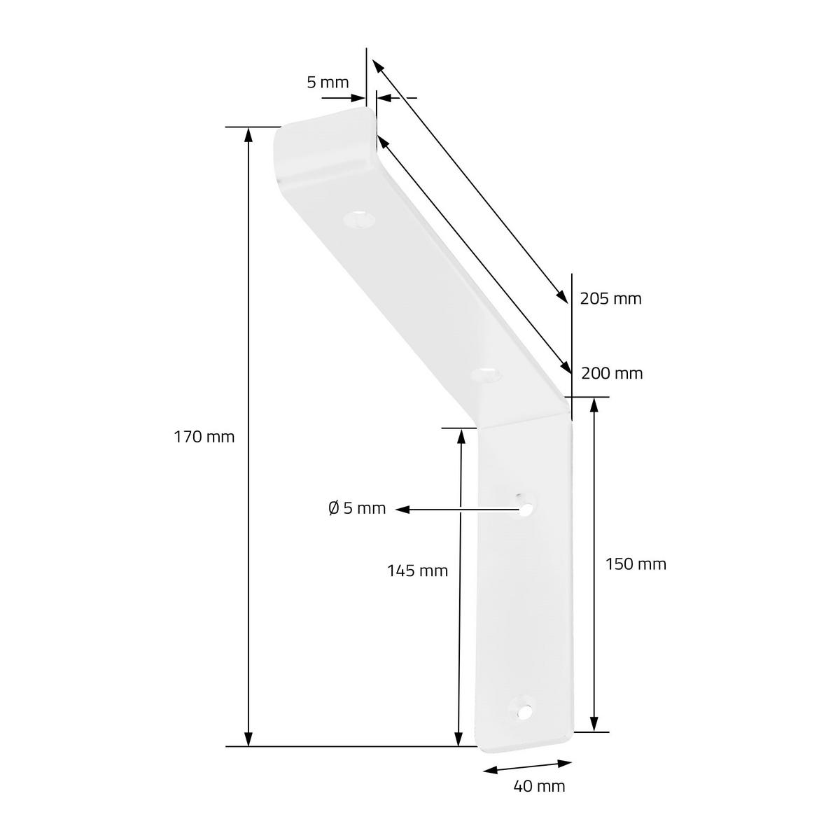 REGALHALTERUNG - Weiß, Metall (17/4/20.5cm) - ML-DESIGN