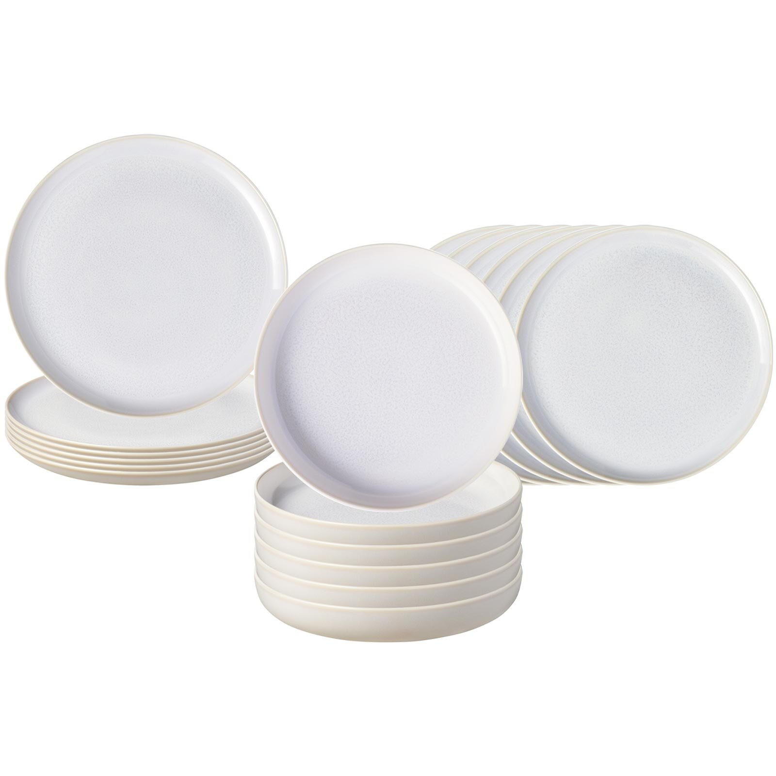 TELLER-SET Crafted Cotton 18er Set - Weiß, Keramik (1/1/1cm) - like.Villeroy & Boch