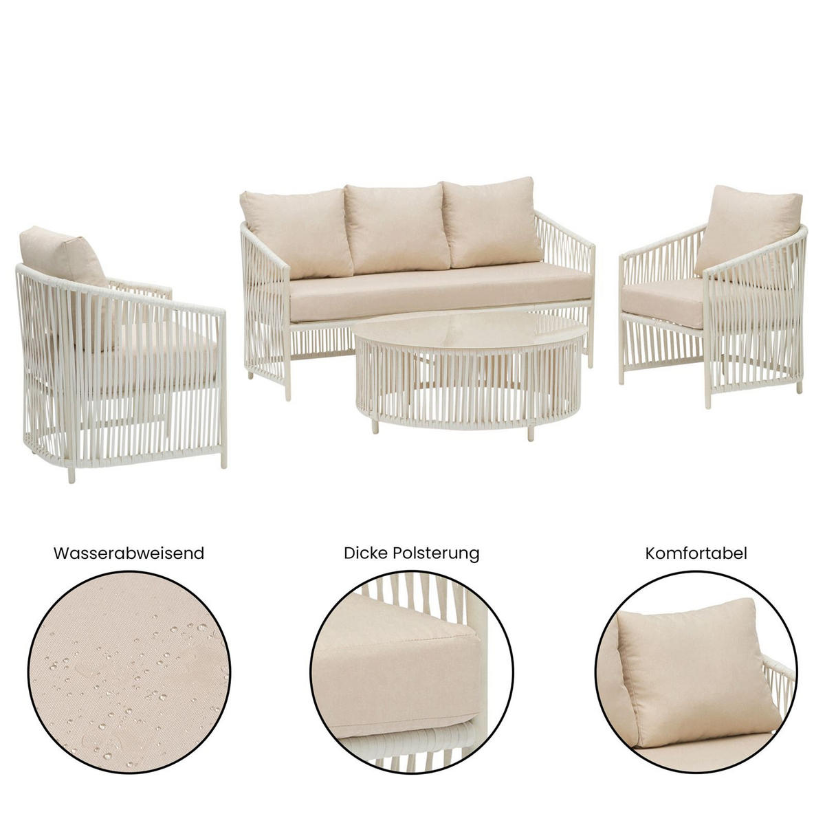 OUTDOOR SOFA KULO - Beige, Textil - IDIMEX