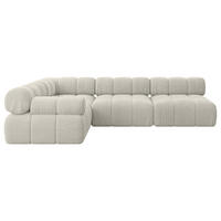 ECKSOFA modulares Sofa Mende-L2 - 285x190x70 cm Creme Cord - Hellgrau/Creme, Holzwerkstoff/Textil (285/190cm) - ALTDECOR