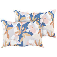 GARTENKISSEN 2er-Set Blumenmuster mehrfarbig 40/60 cm Verezzi - Multicolor, Textil (40/60cm) - Beliani