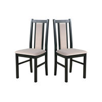 STUHL 2er Set BOS 14, schwarz - Beige/Schwarz, Holz (43/94/40cm) - Leaf Design