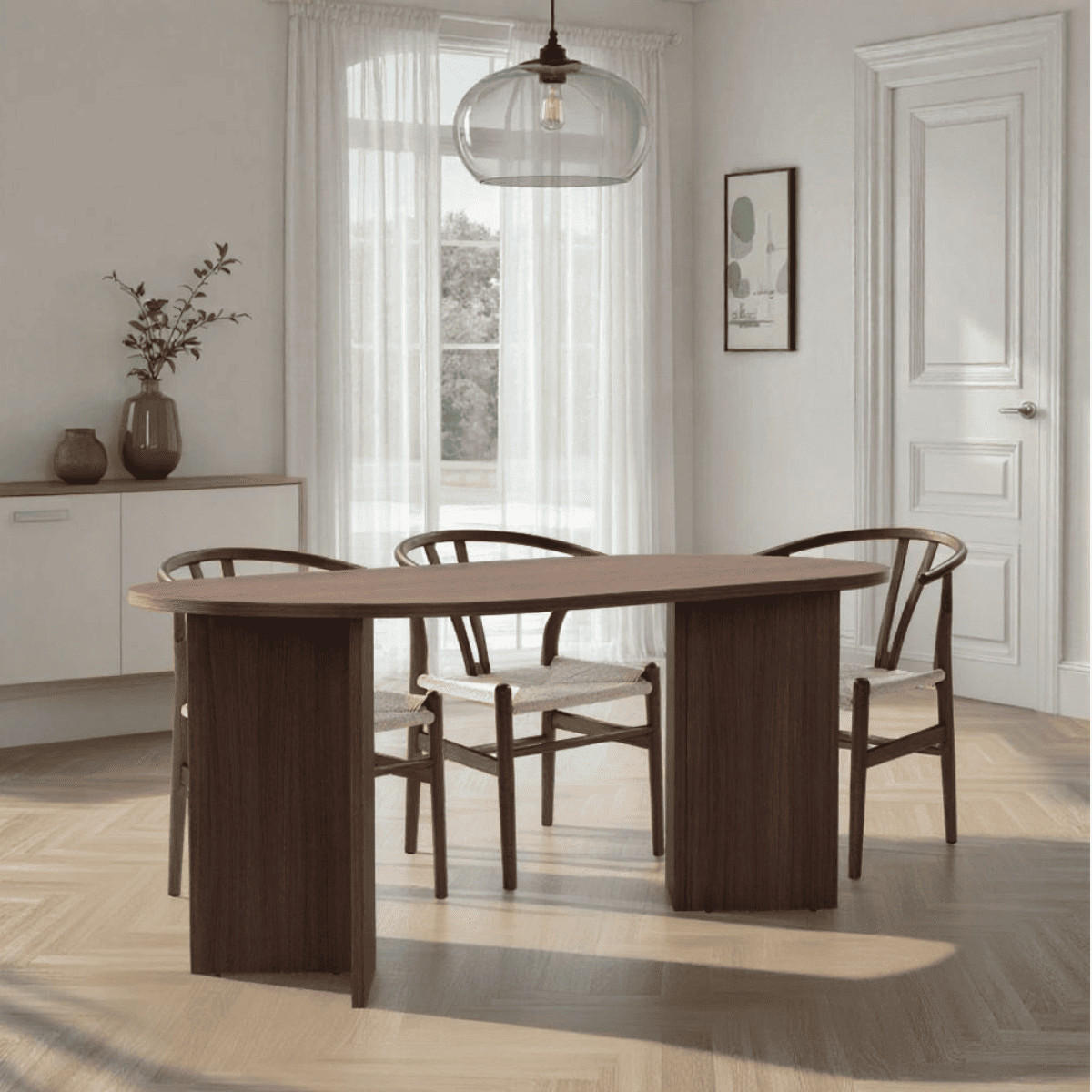 ESSTISCH mit abgerundeten Kanten sable 180/75/89,5 cm - Naturfarben, Holzwerkstoff (180/89.5/75cm) - Calicosy