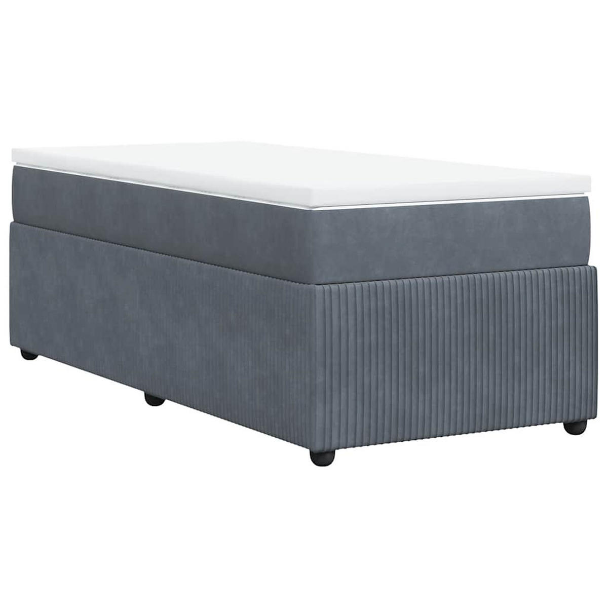 BOXSPRINGBETT 100/200 Cm Grau Samt - Grau, Textil (100/200cm) - vidaXL