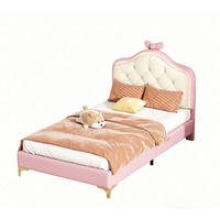 POLSTERBETT 90/200 cm mit LED-Beleuchtung, Wellen-Kopfteil und Schleife aus PU, Rosa/Weiß - Weiß, Kunststoff (90/200cm) - Redom