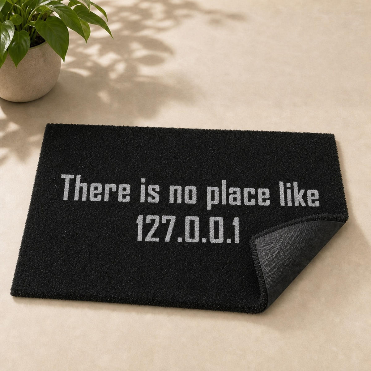 FUSSMATTE Schwarz Weiß Kokos 60x40 cm - Schwarz, Kunststoff/Textil (60/40cm) - Relaxdays