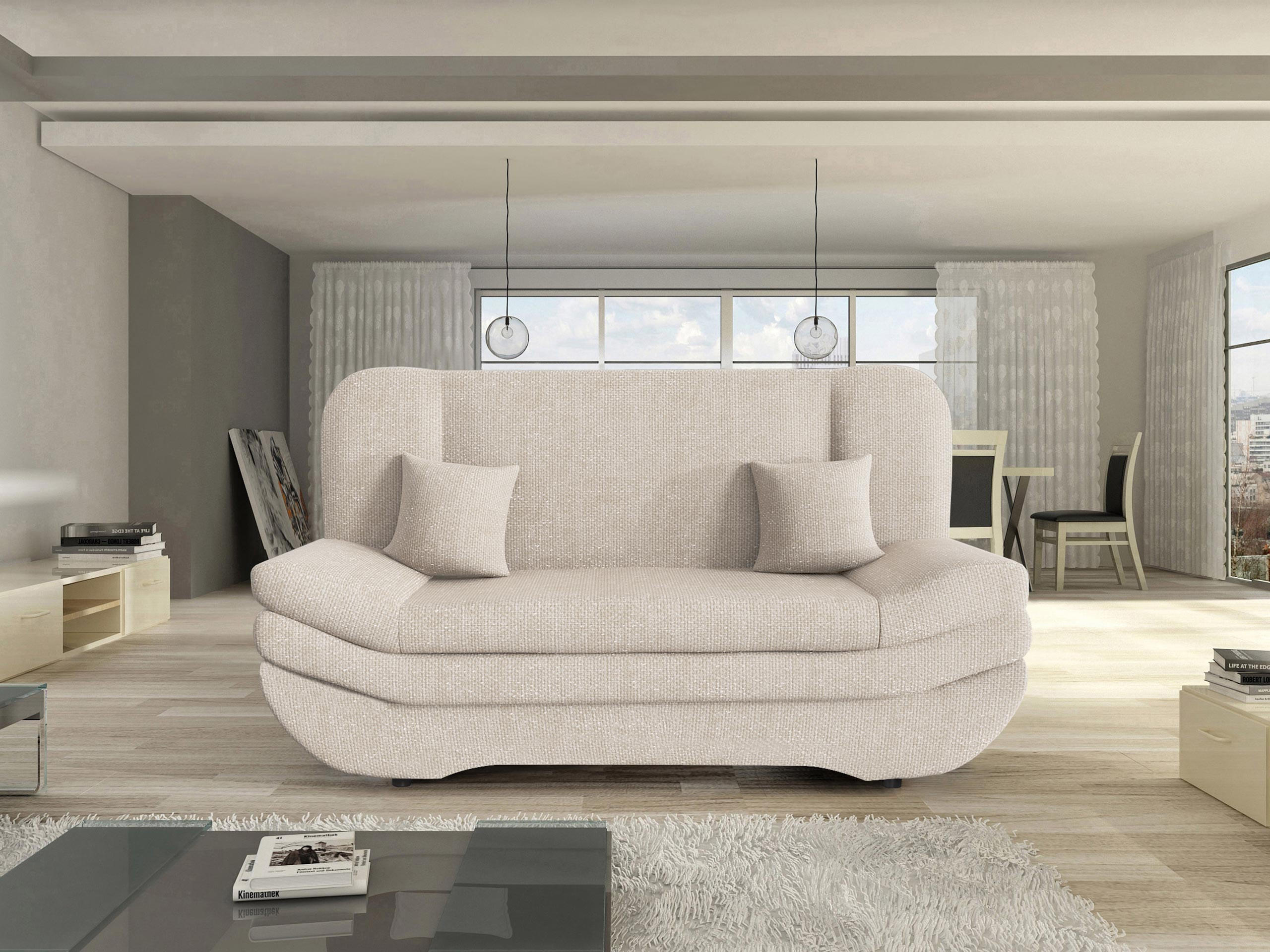 SCHLAFSOFA Weronika Premium - Beige/Schwarz, Holz/Kunststoff (200/95/90cm) - MIRJAN24
