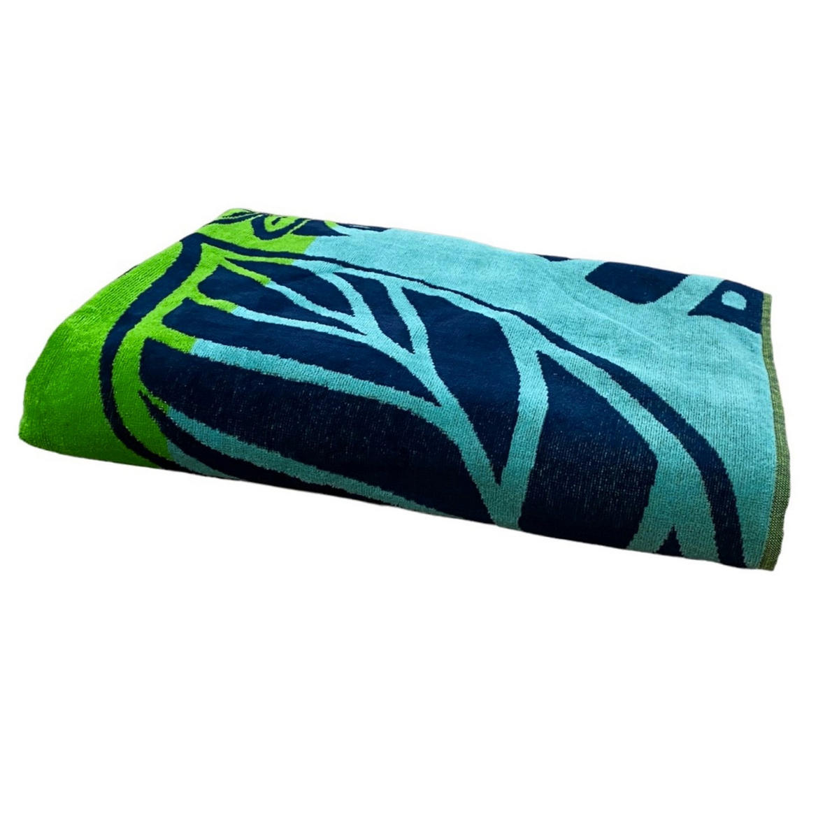 STRANDTUCH Frottee Velours Jacquard Strany 140x180 400g/m² - Grün, Textil (140/180cm) - LE COMPTOIR DE LA PLAGE