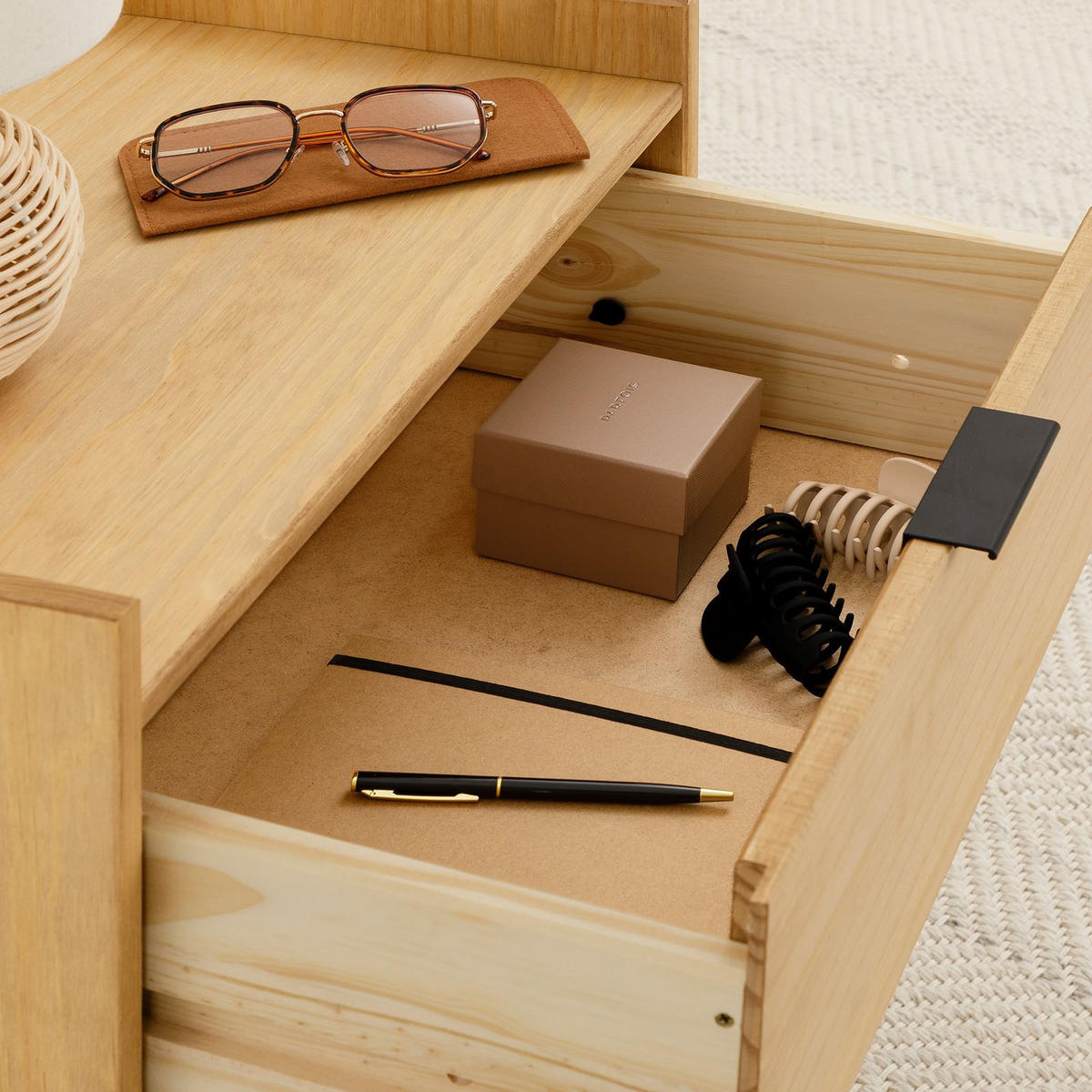 NACHTTISCH TEPERA - Braun, Holz (50/58/38cm) - IDIMEX