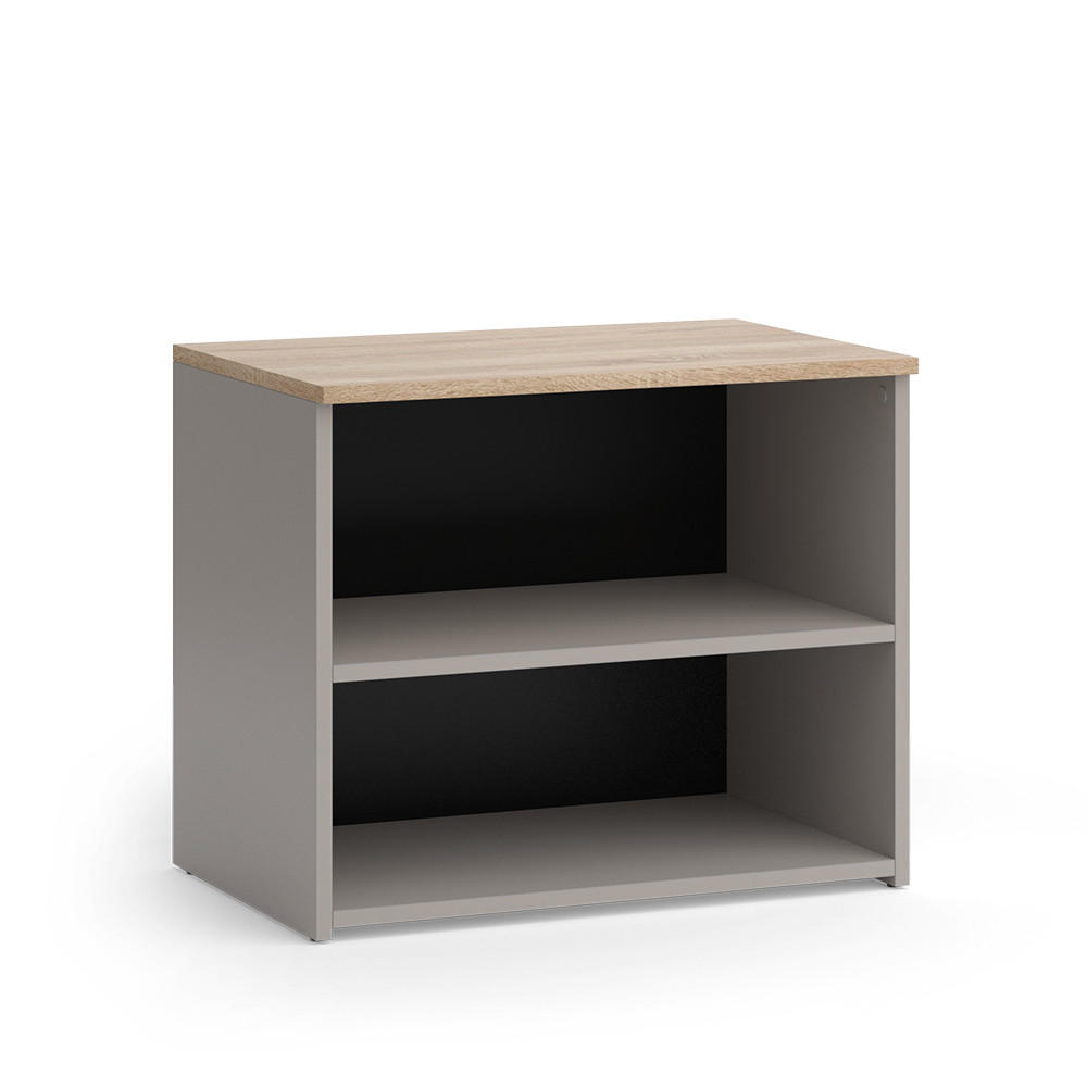 LOWBOARD Wido Greige 60 x 50 cm mit 2 Fächern - Greige/Sonoma Eiche, Holzwerkstoff (60/50/40cm) - Vicco