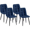 STUHL 4er Set Stoff Blau - Blau/Schwarz, Textil/Metall (45/84/55cm) - CLP
