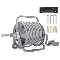 SCHLAUCHAUFROLLER 22m DE-13773 mit verstellbarer Sprühdüse - Grau, Kunststoff (26/33/44cm) - ComfortXL