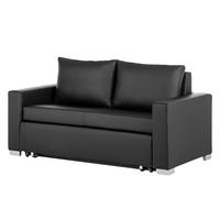 SCHLAFSOFA - Silberfarben/Schwarz, Kunststoff (193/90/90cm) - home24