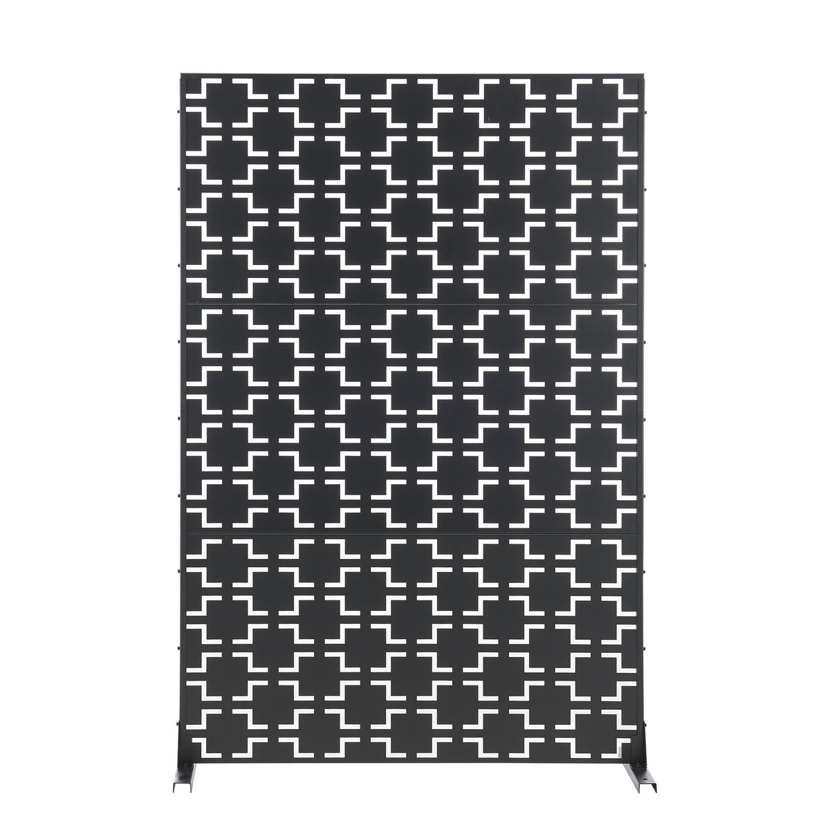 TRENNWAND Basciano - Schwarz, Metall (120/180/40cm) - casa.pro