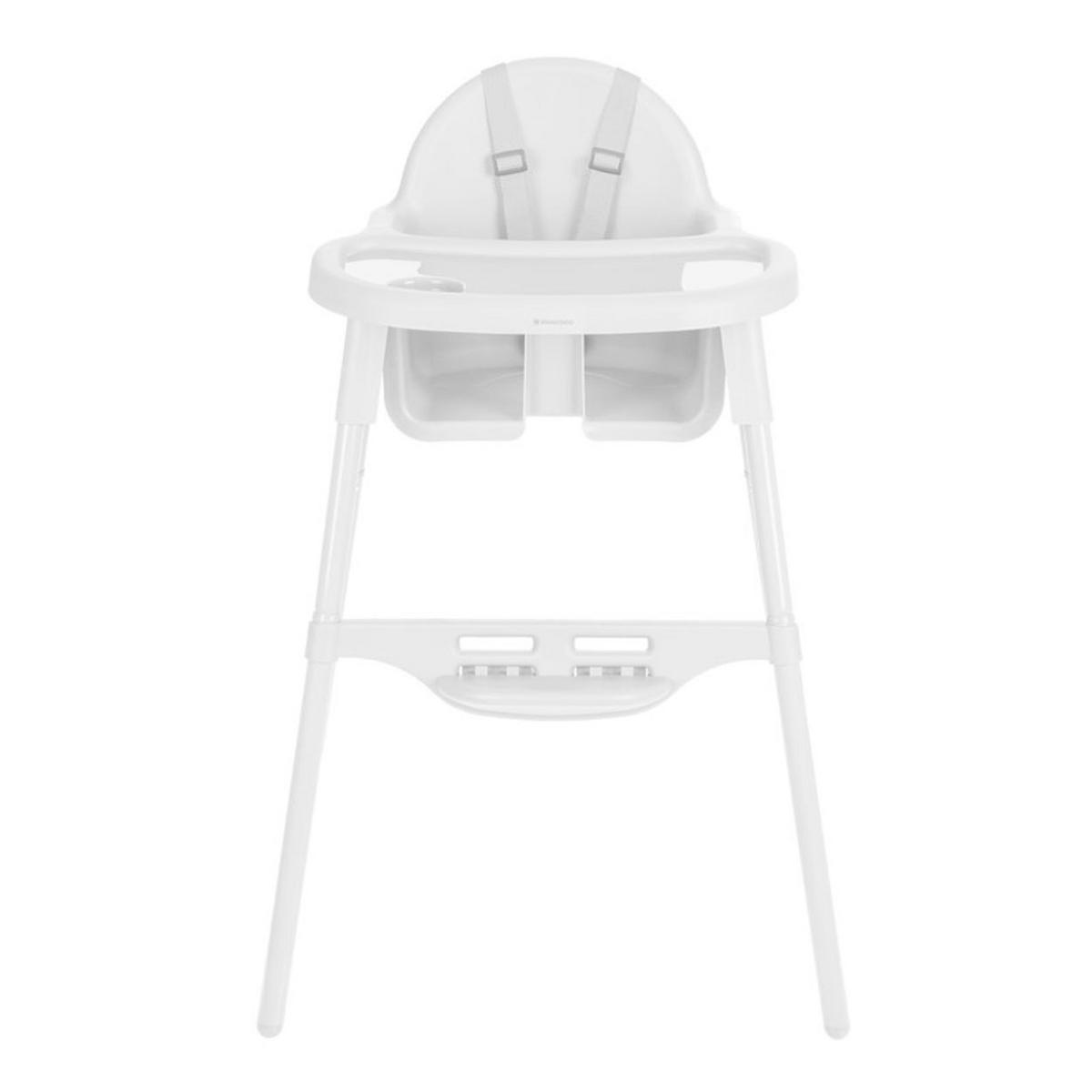 HOCHSTUHL 2 in 1 Jammy weiß Kinderstuhl, Fußstütze, Gurt, Bechervertiefung - Weiß, Kunststoff (60/86/60cm) - Kikka boo