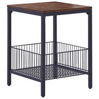 BEISTELLTISCH dunkler Holzfarbton/schwarz quadratisch 40/40 cm Kenner - Dunkelbraun/Schwarz, Holzwerkstoff (40/40/55cm) - Beliani