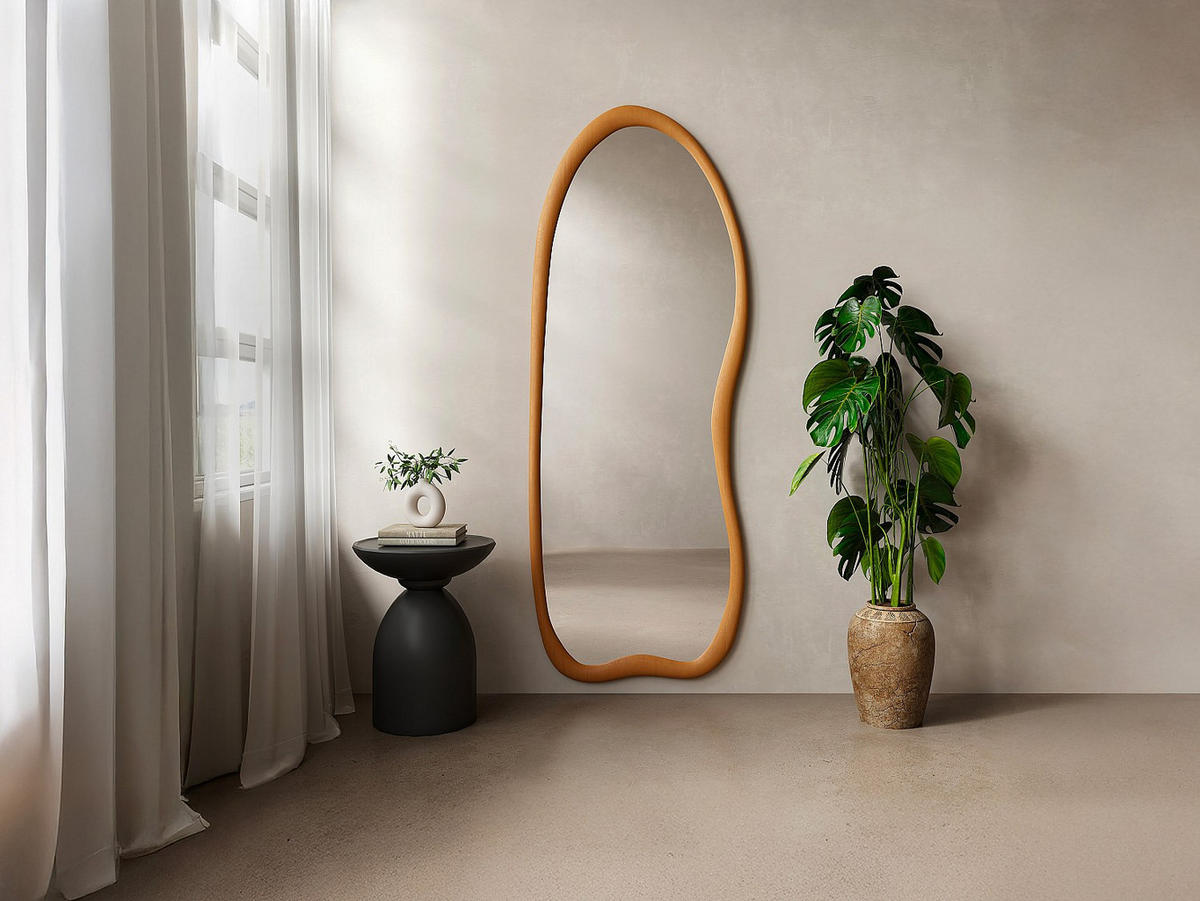 GROSSER organischer Wandspiegel - Kiefernholz - B68 x H178 cm - Natur - HARVIL - Naturfarben, Holz (68/178/2.5cm) - Vente-Unique