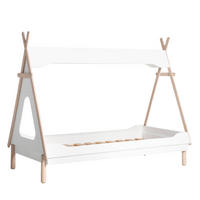 KINDERBETT Nuna Weiß 203 cm x 164 cm - Weiß, Holzwerkstoff