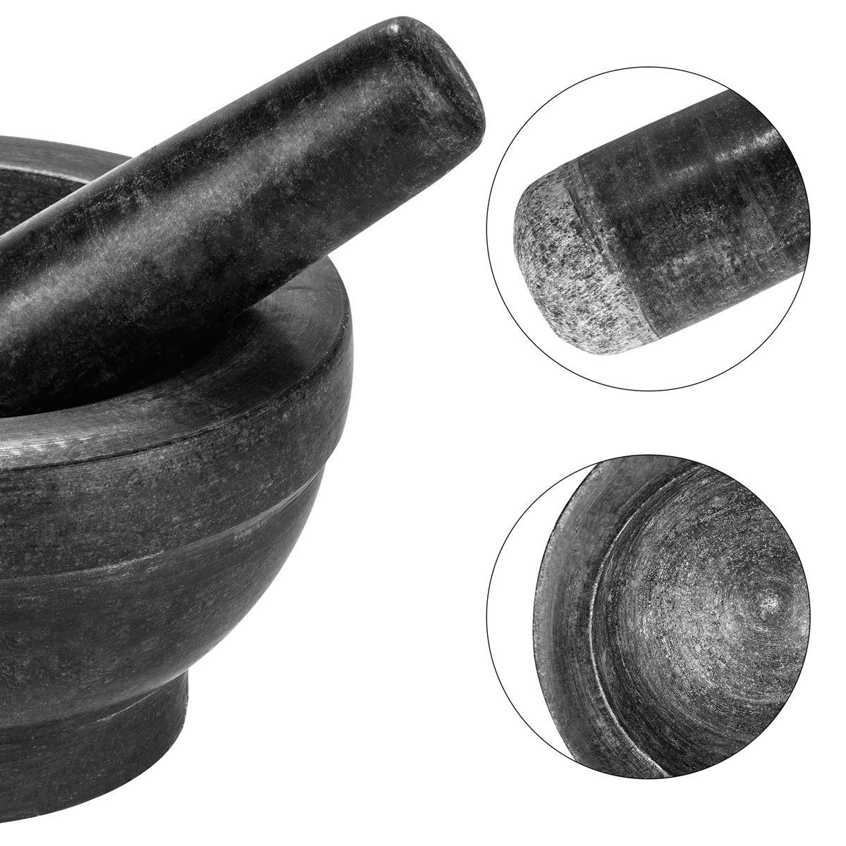 MÖRSER mit Stößel - Schwarz, Stein (16/7.5/16cm) - Intirilife