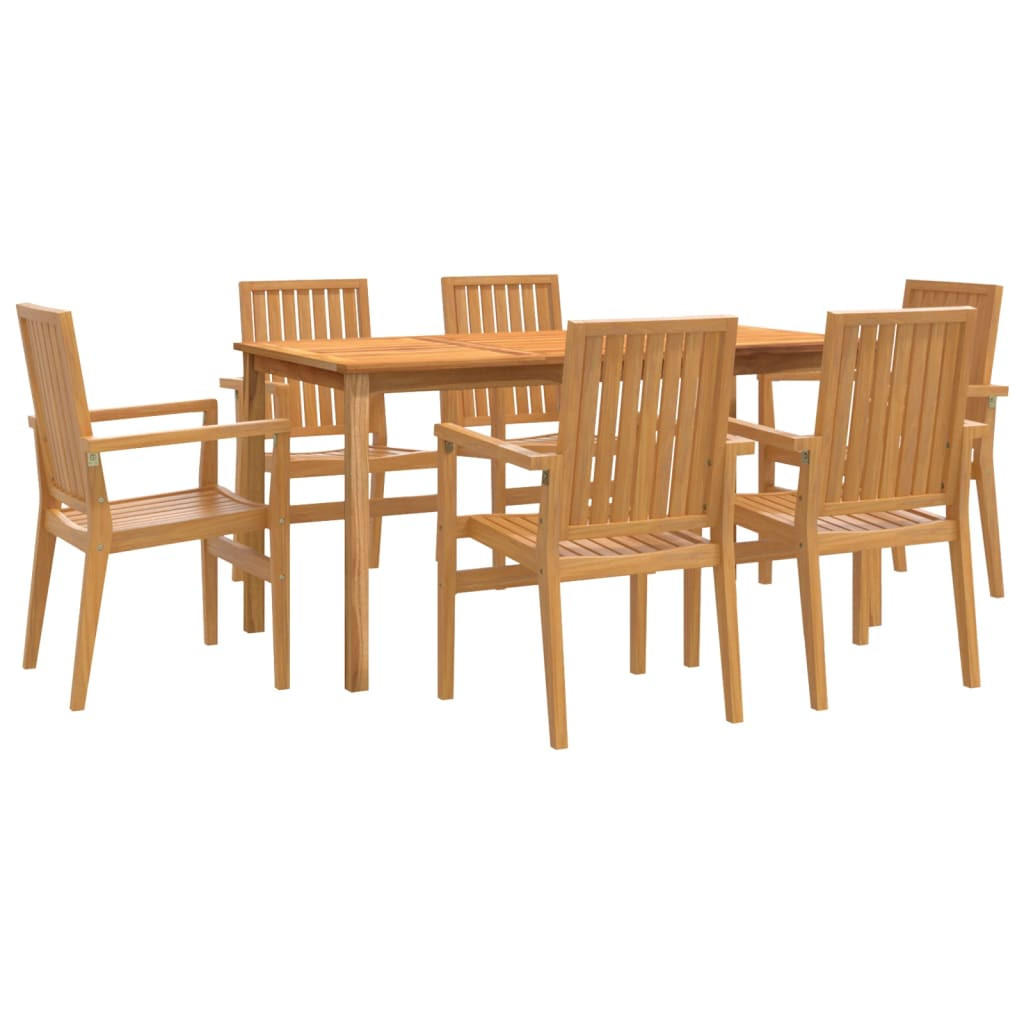 GARTEN-ESSGRUPPE 7Er Set Massivholz Teak - Braun, Holz - vidaXL