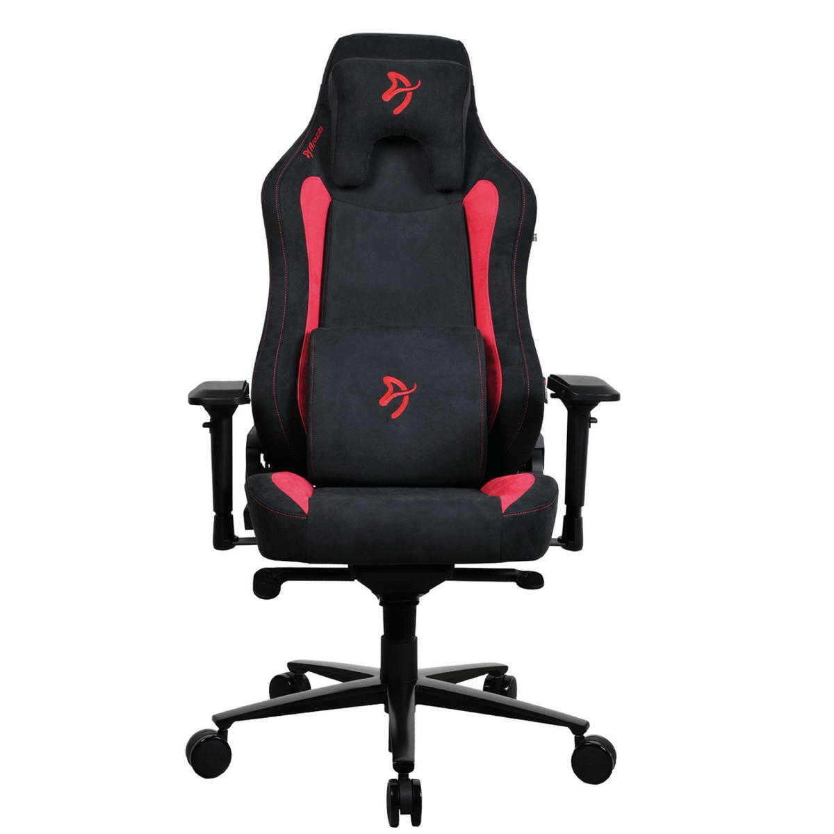 GAMINGSTUHL Vernazza Supersoft™ Stoff Schwarz/Rot - Rot/Schwarz, Textil/Metall (68/135/50cm) - Arozzi