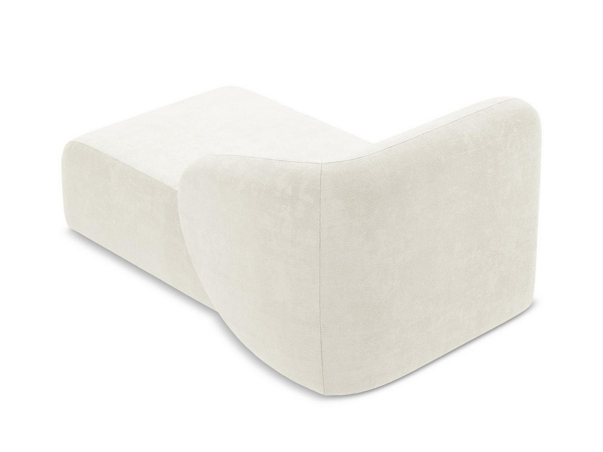 SOFAELEMENT Rechts Chenille Stoff Weiß - Schwarz/Weiß, Holzwerkstoff/Kunststoff (91/75/166cm) - Makamii