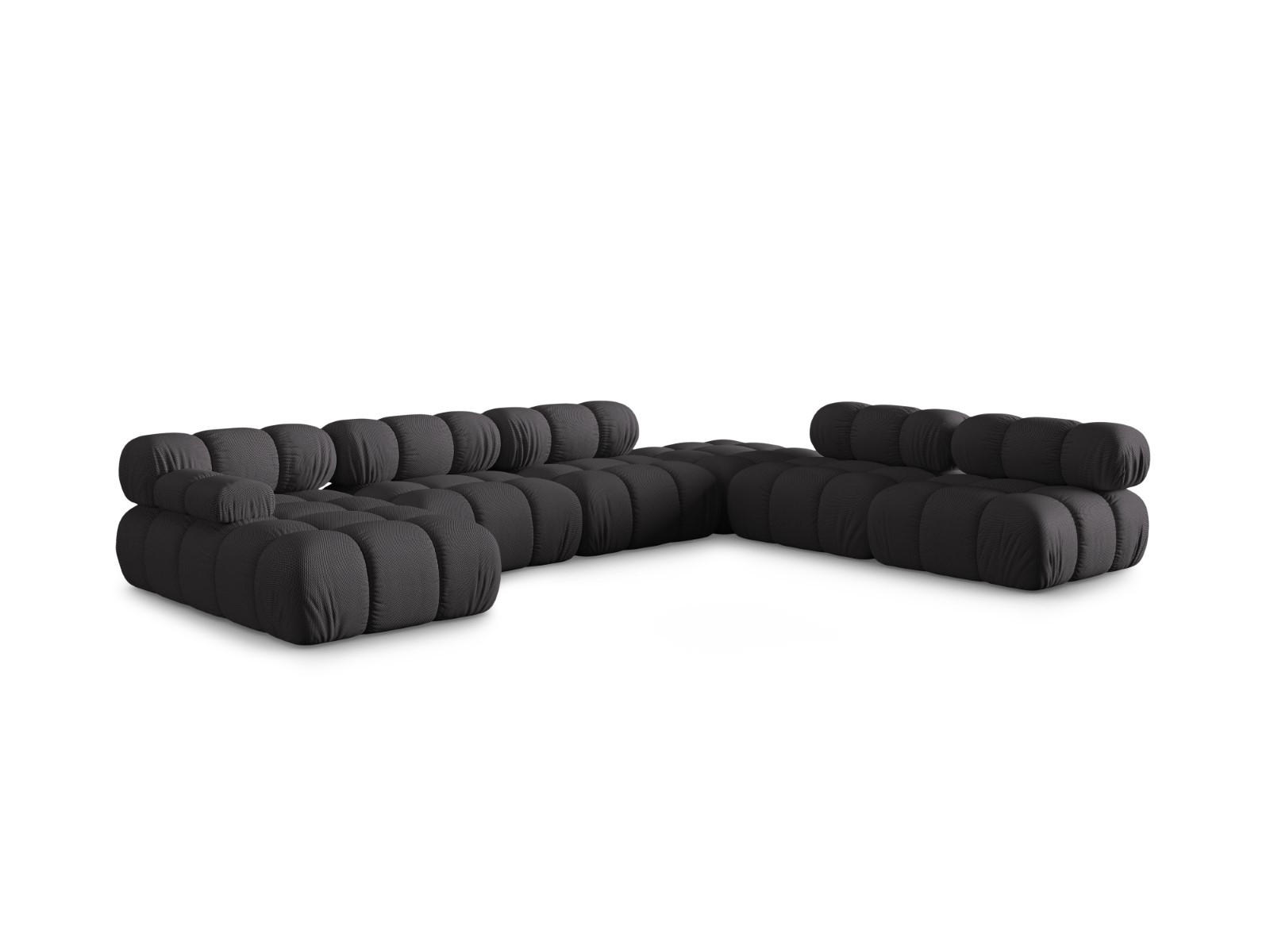 PANORAMASOFA modular rechts Bellis aus 3D-Stoff Expresso 7 Sitzplätze - Graubraun, Textil (282/70/376cm) - Micadoni