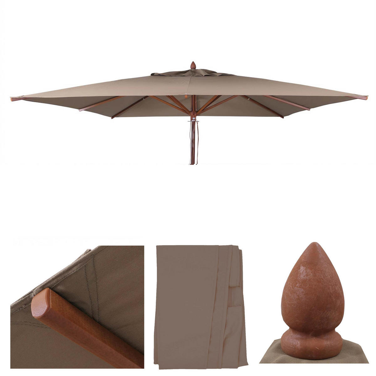 SCHIRMBEZUG C57B taupe - Taupe, Textil (400/400cm) - MCW
