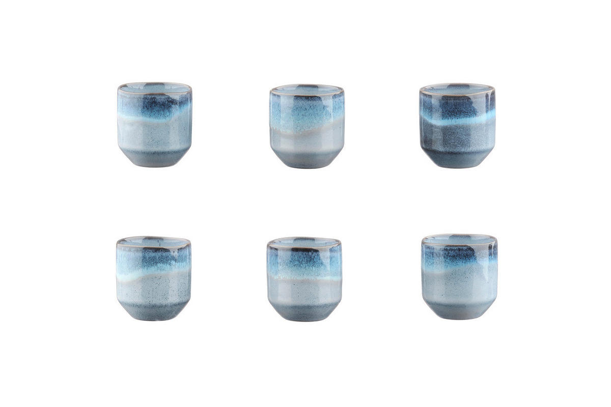 BECHER Genesis 150ml - 6er-Set - Meer - Blau, Keramik (0.15L) - Björn