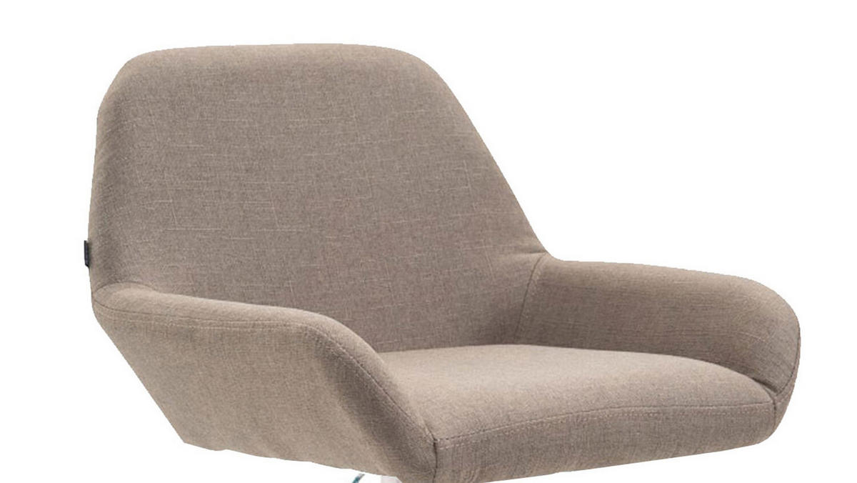 BARHOCKER 2er Set Prag Stoff chrom taupe - Taupe/Weiß, Textil/Metall (51/109/52cm) - TPFLiving
