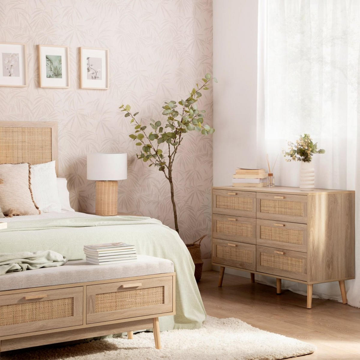 SCHUBLADENKOMMODE DOPPELTE Tahiti Natürlich 120 cm x 77 cm - Naturfarben, Naturmaterialien (120/77/40cm)