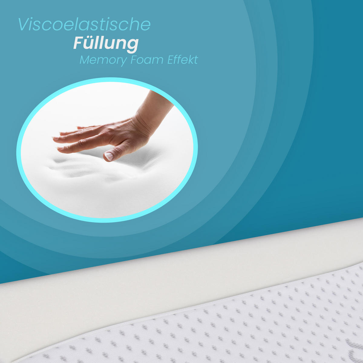 LENDENKISSEN aus Memory-Schaum viscoelastisch 29x48x5 cm - Weiß, Textil (27/50cm) - Bestlivings