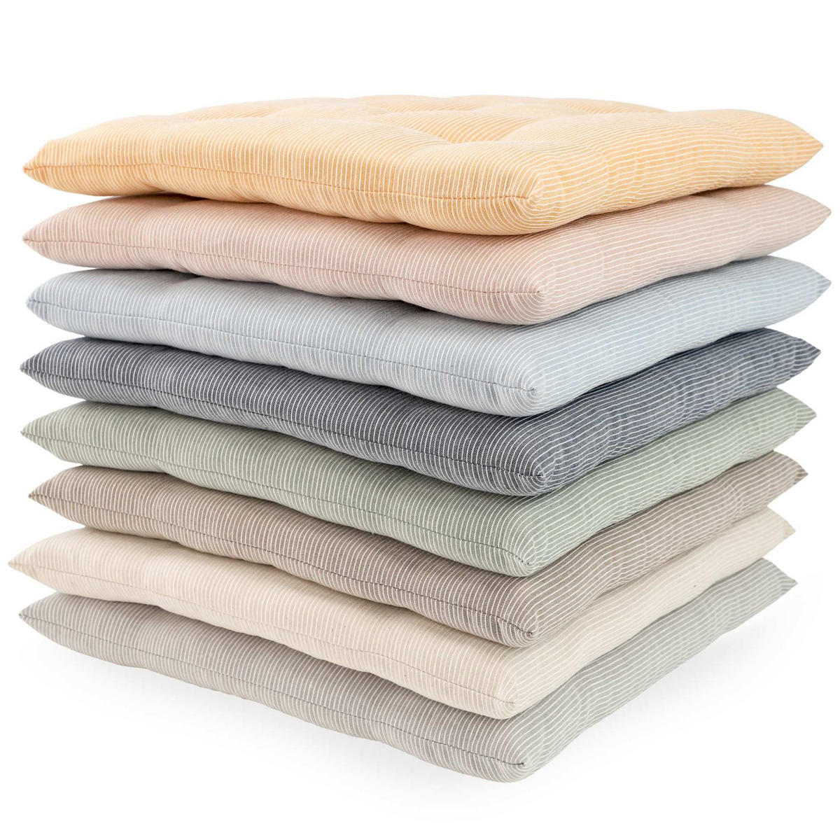 SITZKISSEN 2er Set Needlestripe gelb - 40x40 cm - Gelb, Textil (40/40/3cm) - Esprit