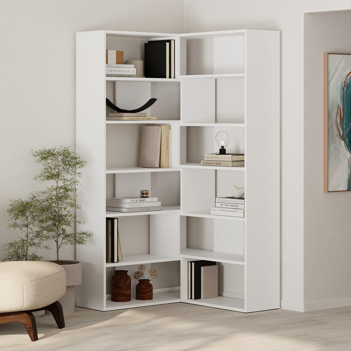 BÜCHERREGAL Molly Nr. 4 Weiß 94/30/179 cm - Weiß, Holzwerkstoff (93.6/178.6/29.6cm) - Decortie
