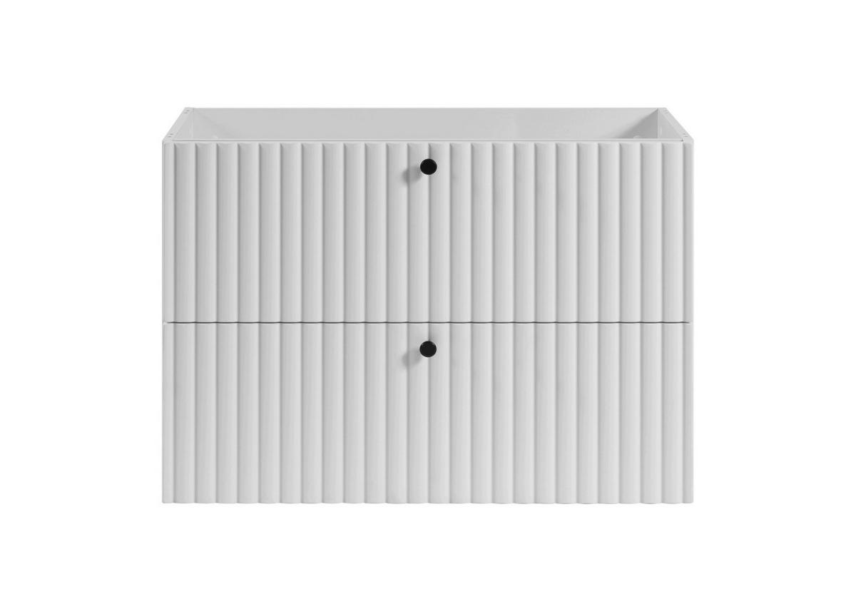 WASCHBECKENUNTERSCHRANK BELLO geriffelt Weiß matt 80/57/46 cm - Weiß, Holzwerkstoff/Metall (80.2/57/46cm) - Rodan