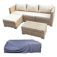 SITZGRUPPE QUEENS + Abdeckhaube Beige - Beige, Kunststoff - SVITA
