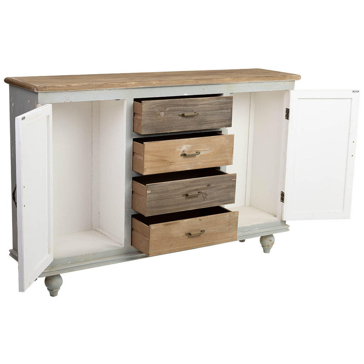 SIDEBOARD aus Holz 155x36x102 cm - Braun, Holz (155/101/36cm) - Wanderlust