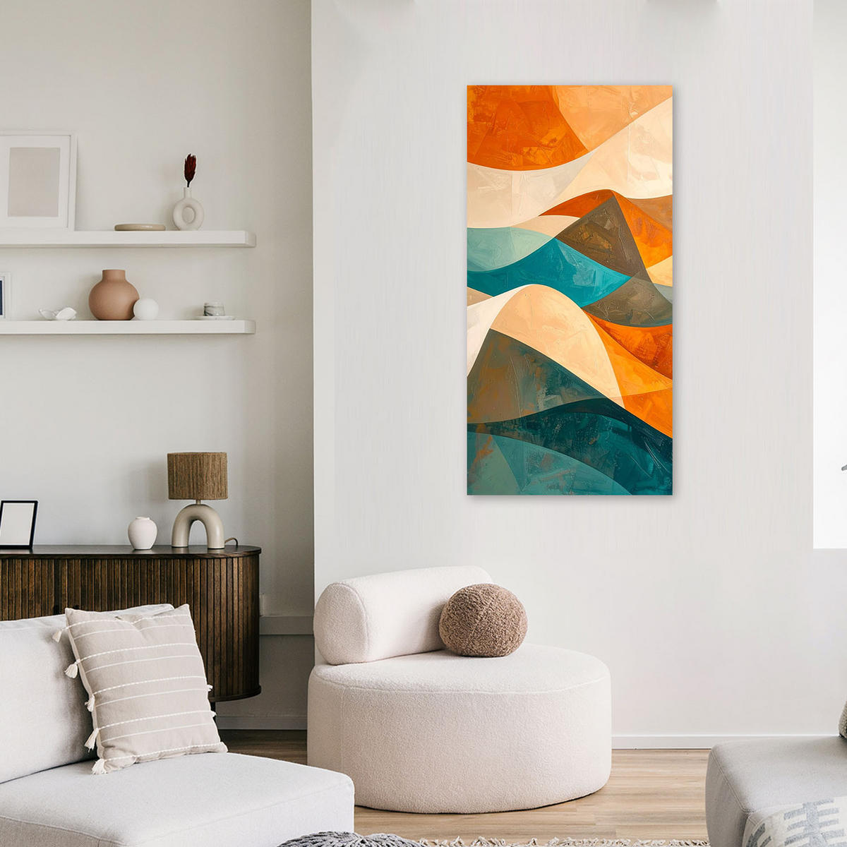 LEINWANDBILD 3D und geometrisch 50x100cm - Multicolor, Textil (50/100cm) - Feeby