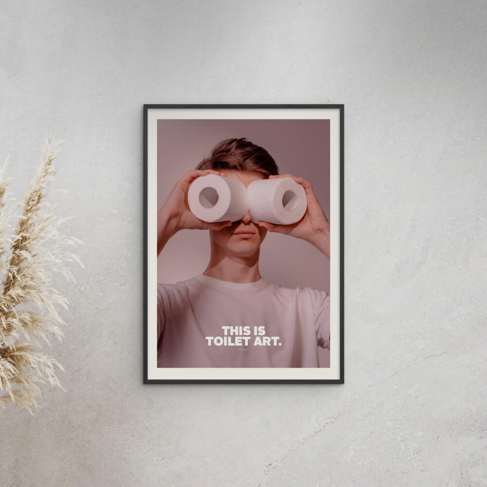 POSTER mit Rahmen A.P. Atelier - Toilet - Schwarz/Naturfarben, Holz/Papier (70/100cm) - Poster&Frame